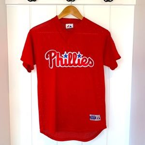 Philadelphia Phillies Baseball Mesh Jersey, Stitched Logo, Youth Medium